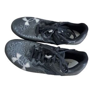 Under Armour Sprint Track Cleats Spikes Black White Shoes Men 6.5 Women 8 Racing